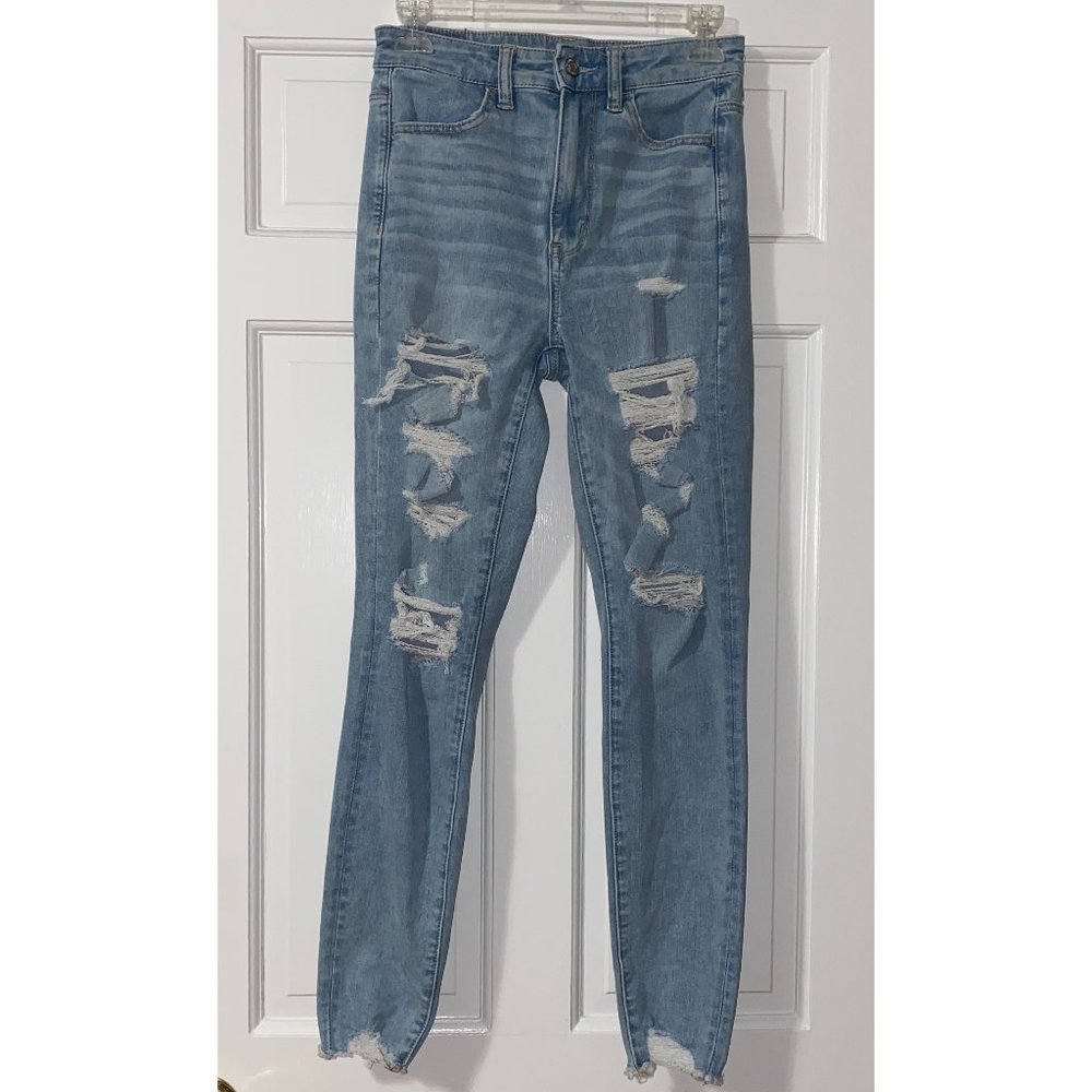 American Eagle Ripped High-Rise Jeggings, Size 4
